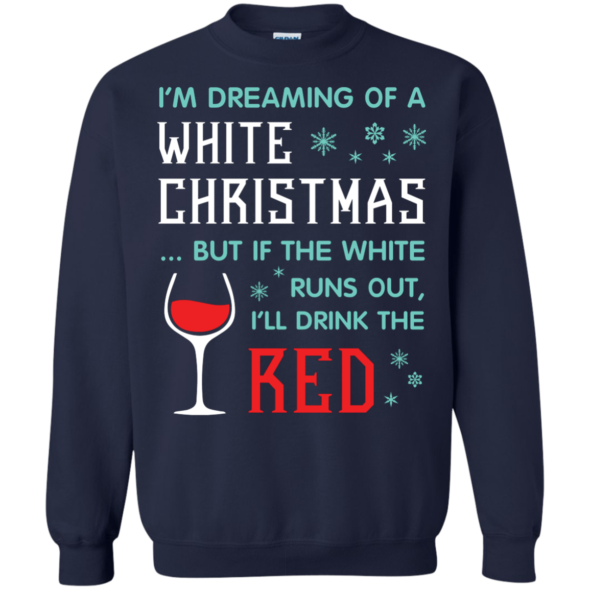 Christmas T-shirt I'm Dreaming Of A White Christmas Navy