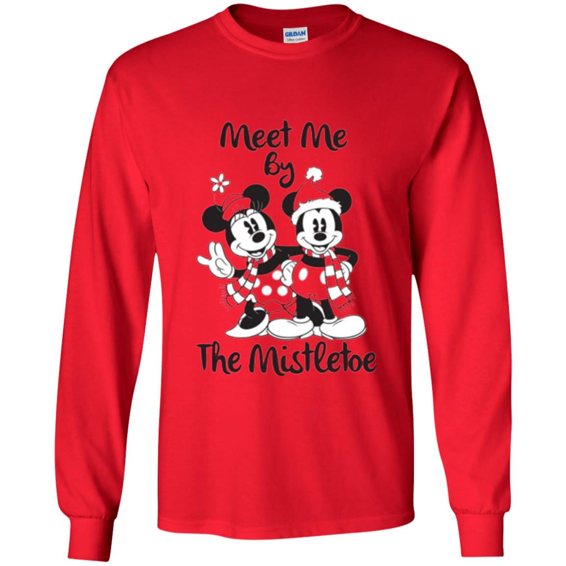 Christmas T-shirt Meet Me By Mistletoe Red