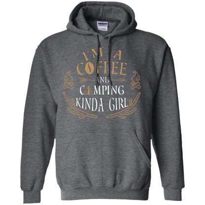 I'm A Coffee And Camping Kinda Girl Shirt Dark Heather