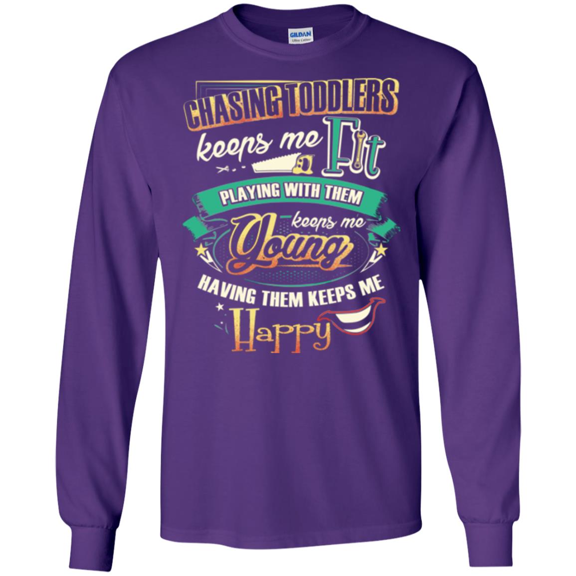 Chasing Toddlers Keeps Me Fit Shirt Purple