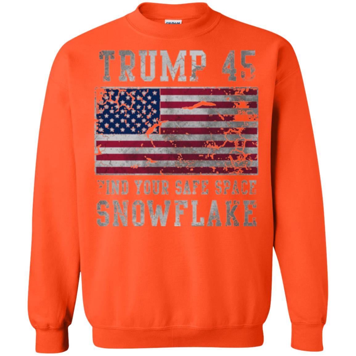 Trump 45 Find Your Safe Space Snowflake T-shirt Orange