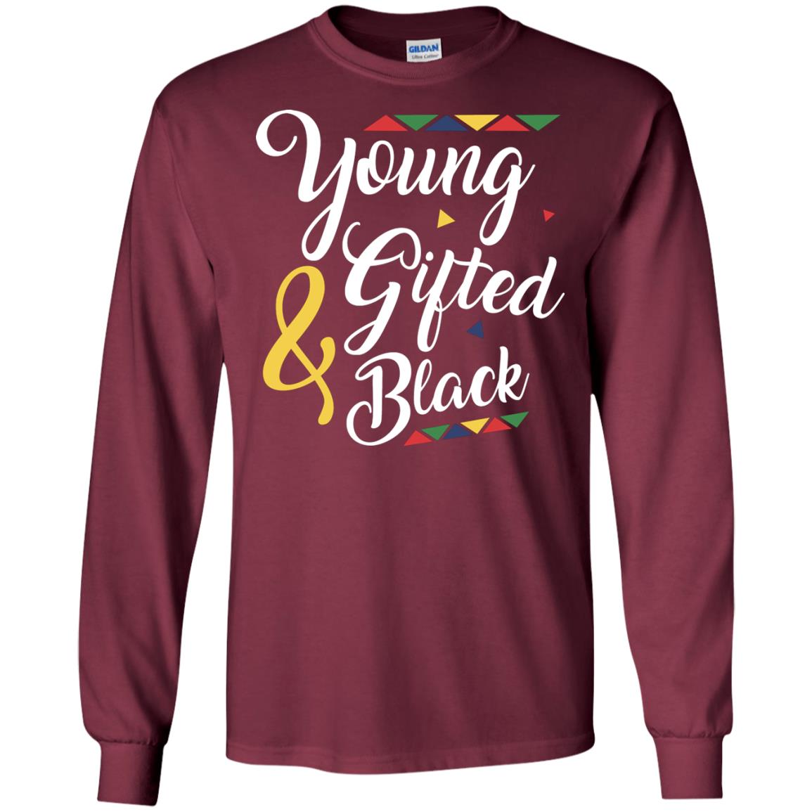 African American T-shirt Young Gifted And Black Maroon
