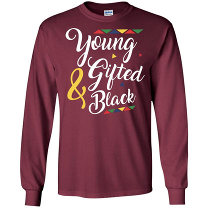 African American T-shirt Young Gifted And Black Maroon