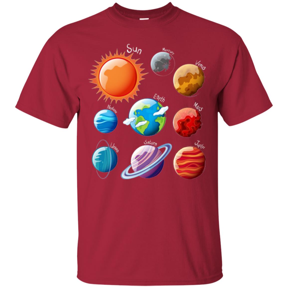Solar System Planets T-shirt Cardinal