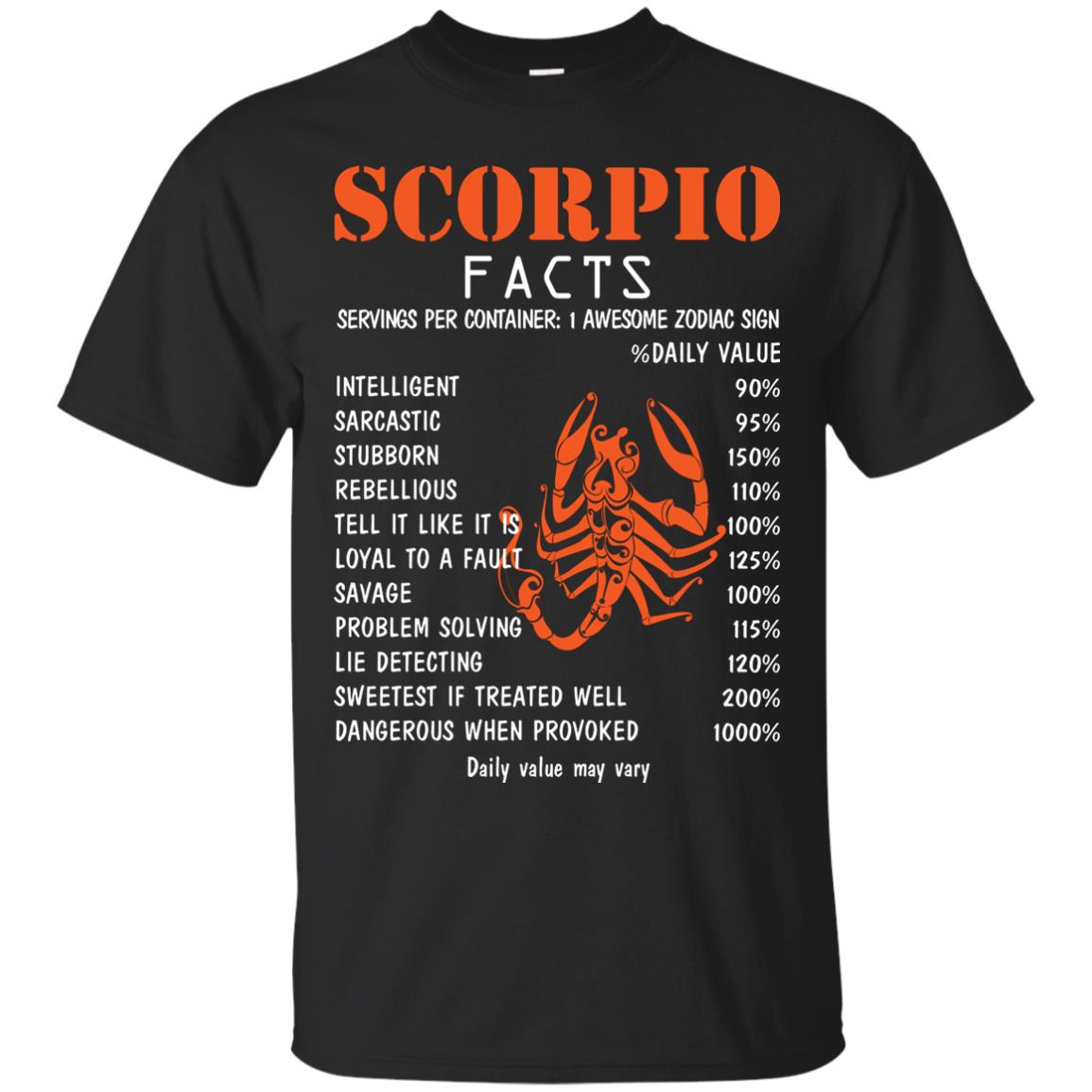 Scorpio Facts 1 Awesome Zodiac Sign Gift Shirt For Scorpio Horoscope Black