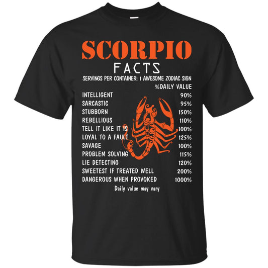 Scorpio Facts 1 Awesome Zodiac Sign Gift Shirt For Scorpio Horoscope Black