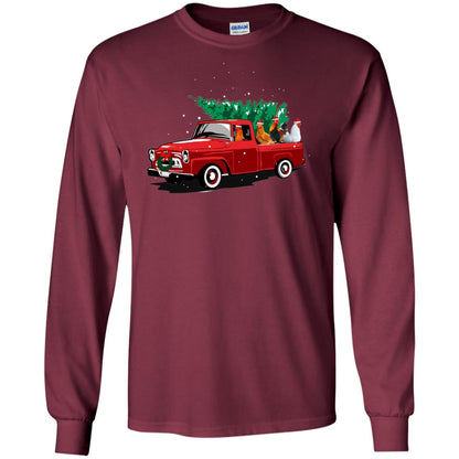 Chickens On Car Merry Christmas Gift Shirt For Mens Womens Maroon