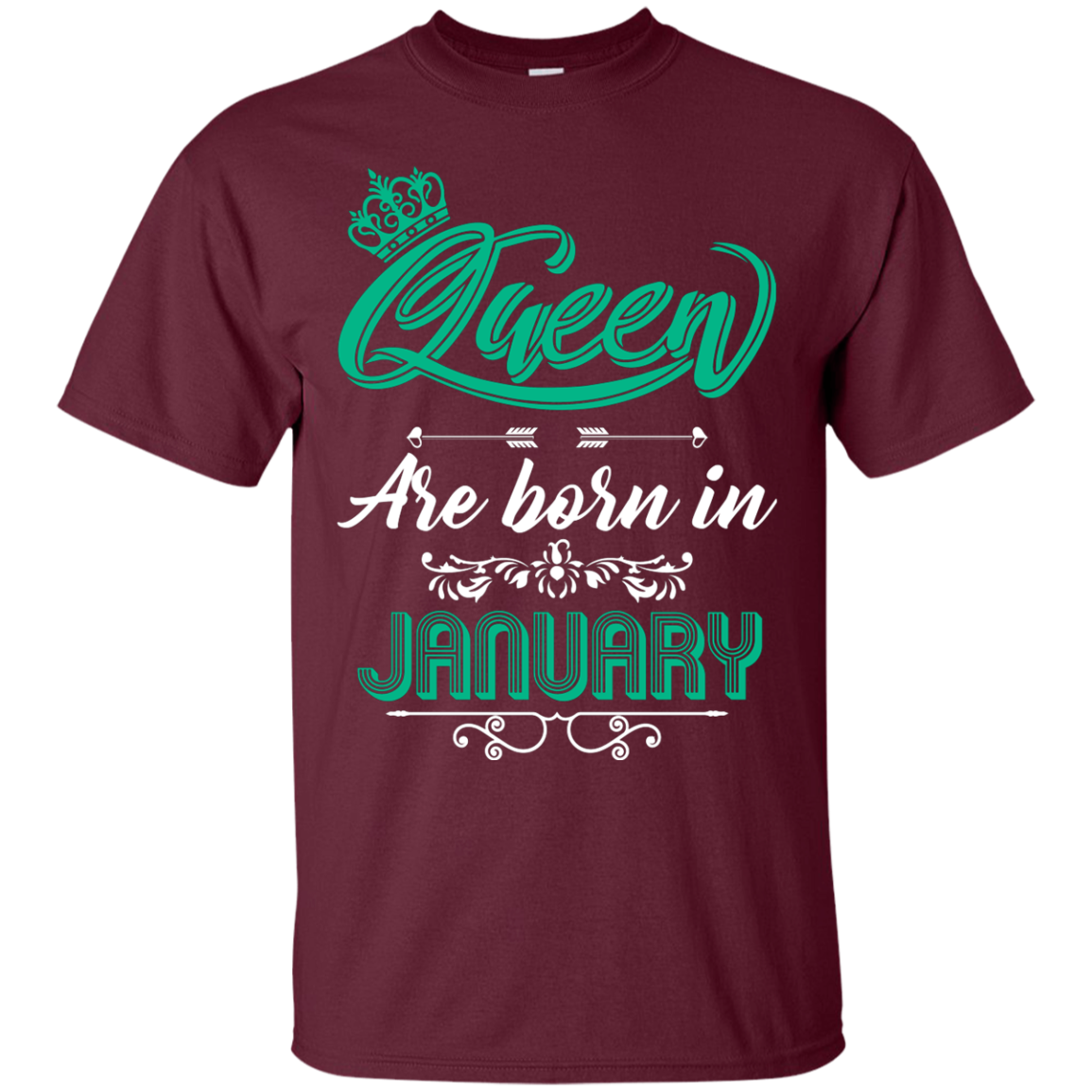 Brithday T-Shirt Queen Are Born In January Maroon