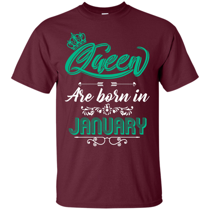 Brithday T-Shirt Queen Are Born In January Maroon