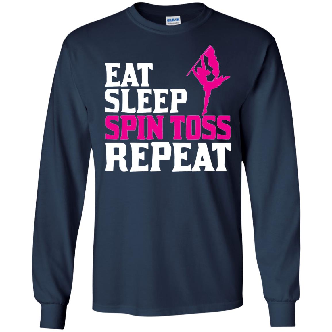 Eat Sleep Spin Toss Repeat Color Guard T-shirt Navy