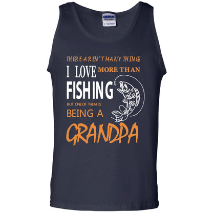 Fishing Buddy Fishing Grandpa T-shirt Love More Than Fishing Navy