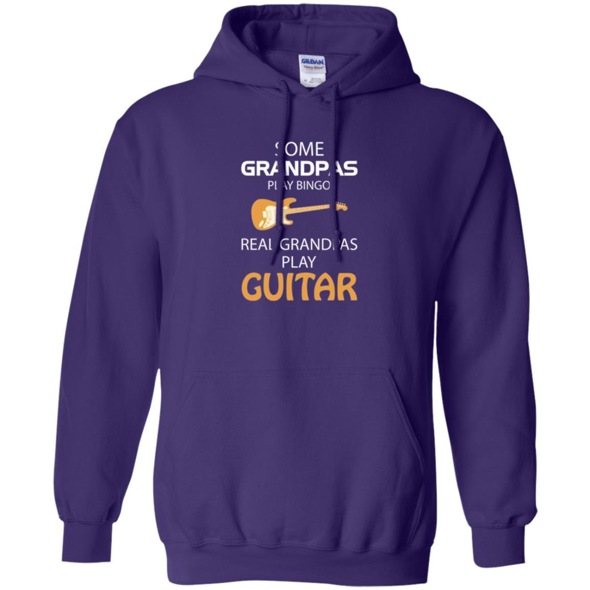 Papa T-shirt Some Grandpas Play Bingo Real Grandpas Play Guitar Purple
