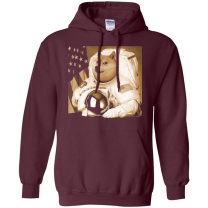 Astronomy T-shirt Dogecoin Moon Astronaut Crypto Maroon