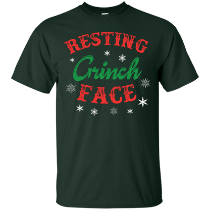 Christmas T-Shirt Resting Grinch Face Forest Green