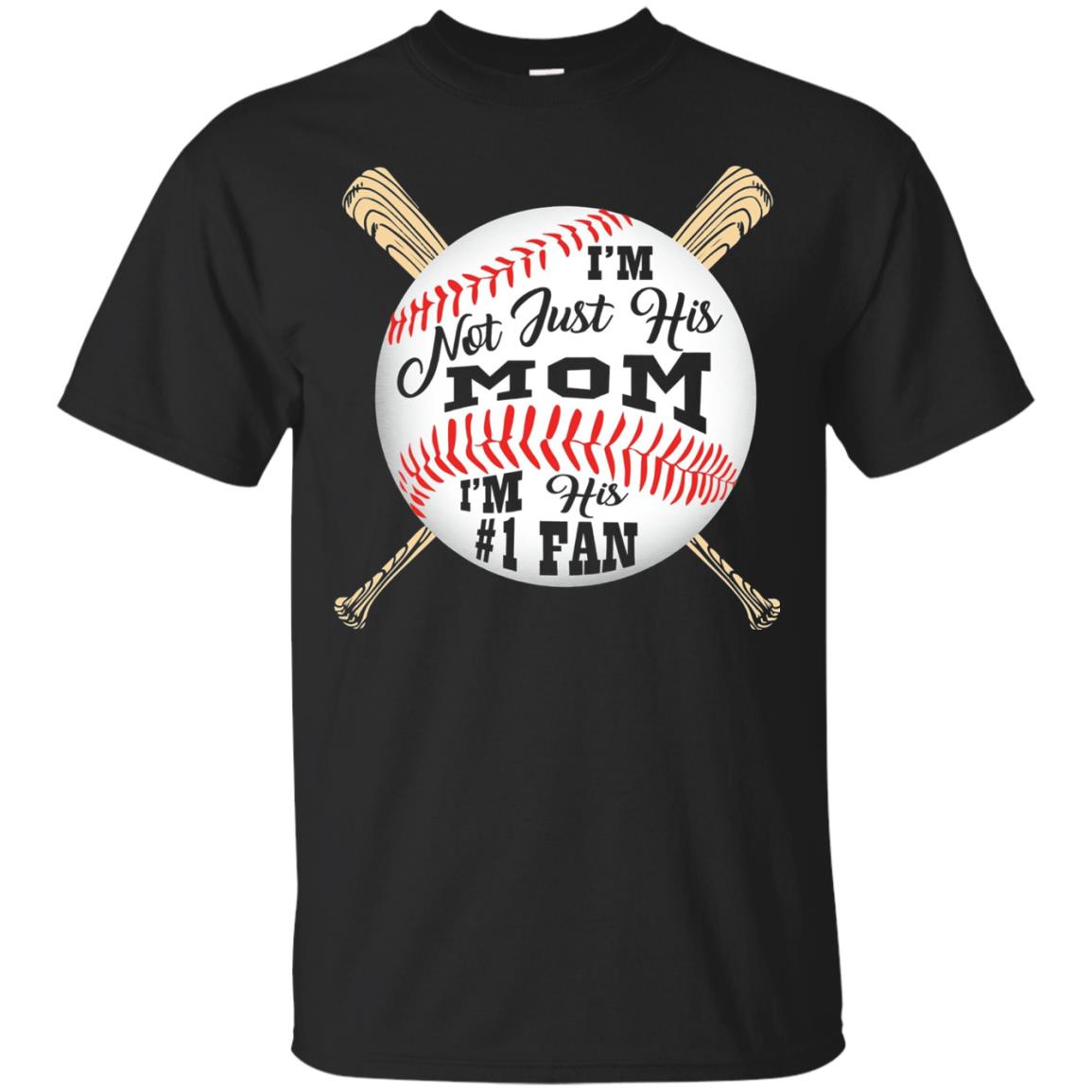 Baseball Mom Shirt Im Not Just His Mom Fan Black