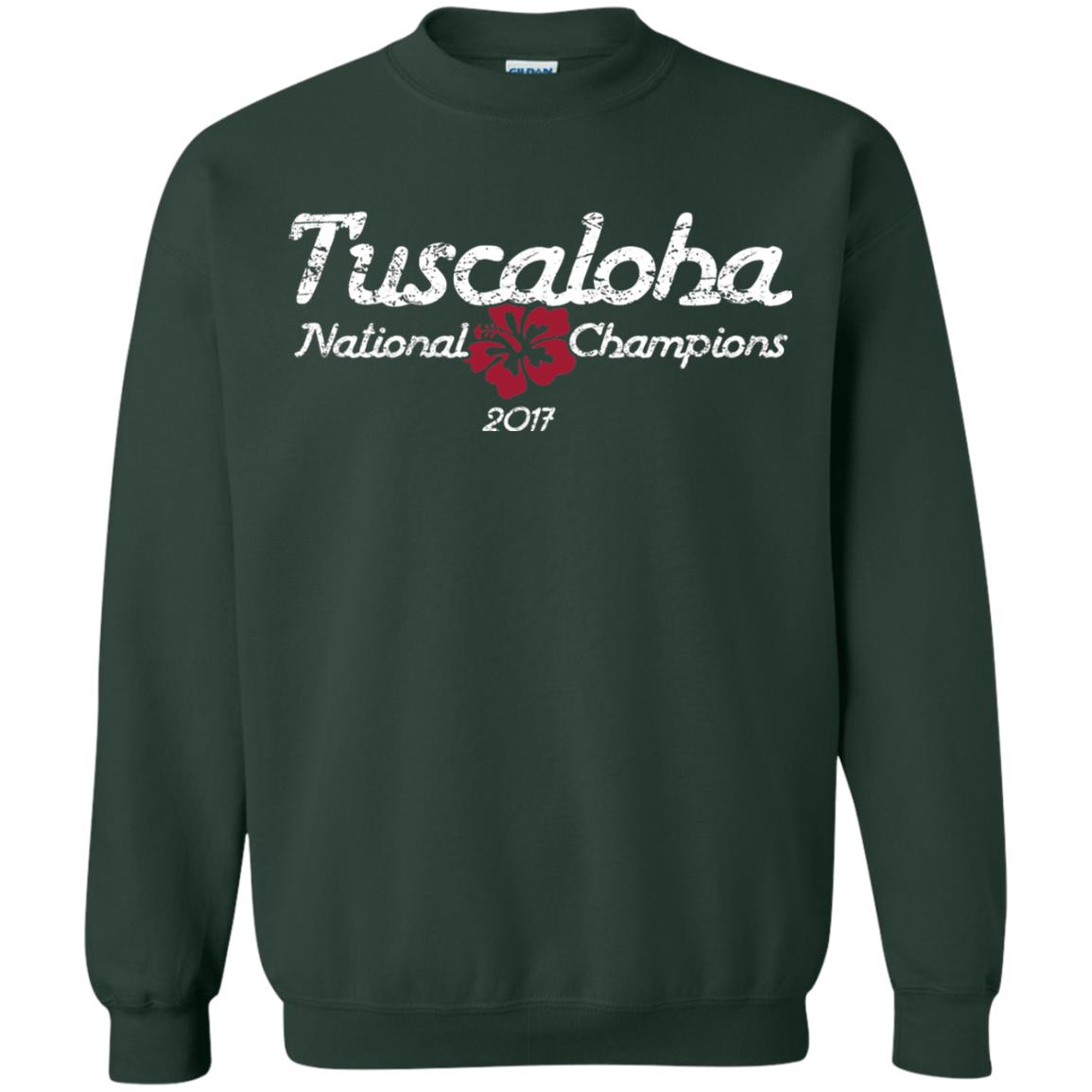 Football T-shirt Alabama Tuscaloha National Champions 2017 Forest Green