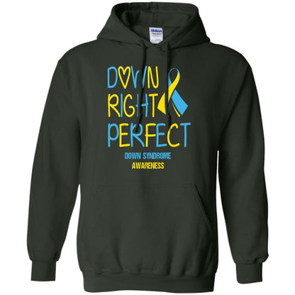 Down Right Perfect Down Syndrome Awareness T-shirt Forest Green