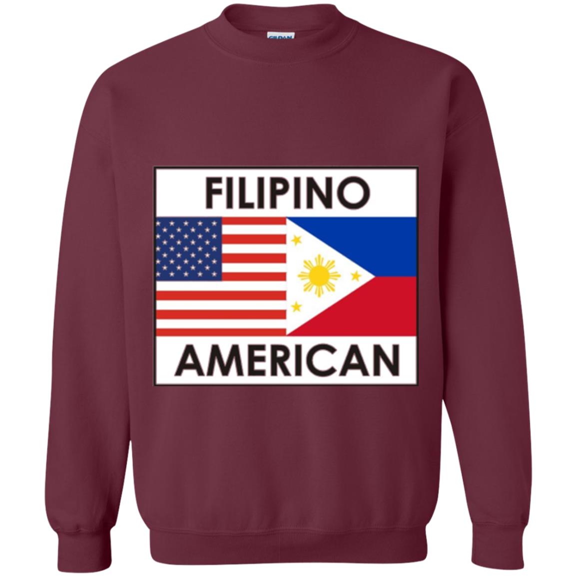 Filipino American T-shirt Philippines Usa Flags Maroon