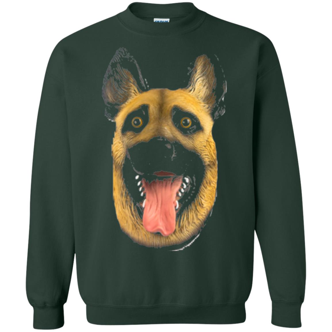 Dog Lover T-shirt Creepy Dog Head T-shirt Forest Green