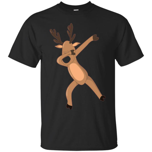 Christmas T-shirt Dabbing Reindeer Black