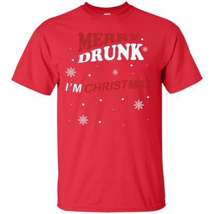 Merry Drunk I'm Christmas I'm Drunk Funny Drunken X-mas Shirt Red
