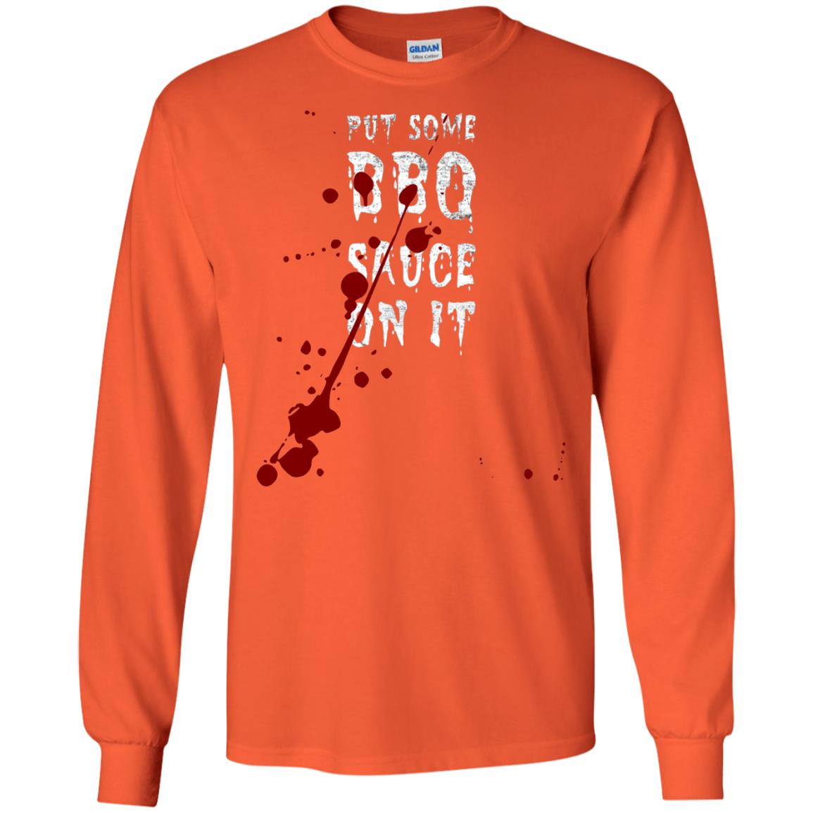 Put Some Bbq Sauce On It Funny Ketchup Squirt Drip Orange