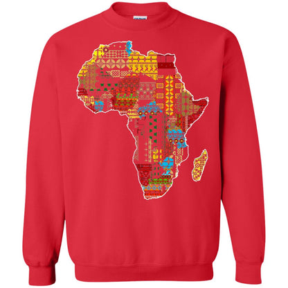 African Pride Traditional Ethnic Pattern Africa Map Shirt Red