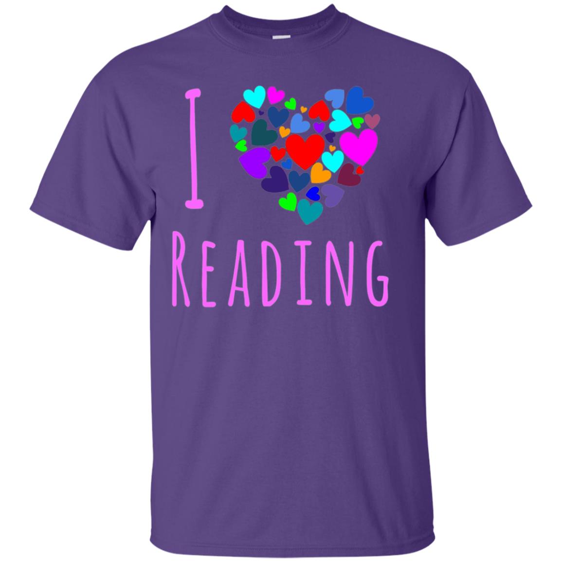 I Love Reading Club Heart Love Books Gift Shirt For Bookworm Purple