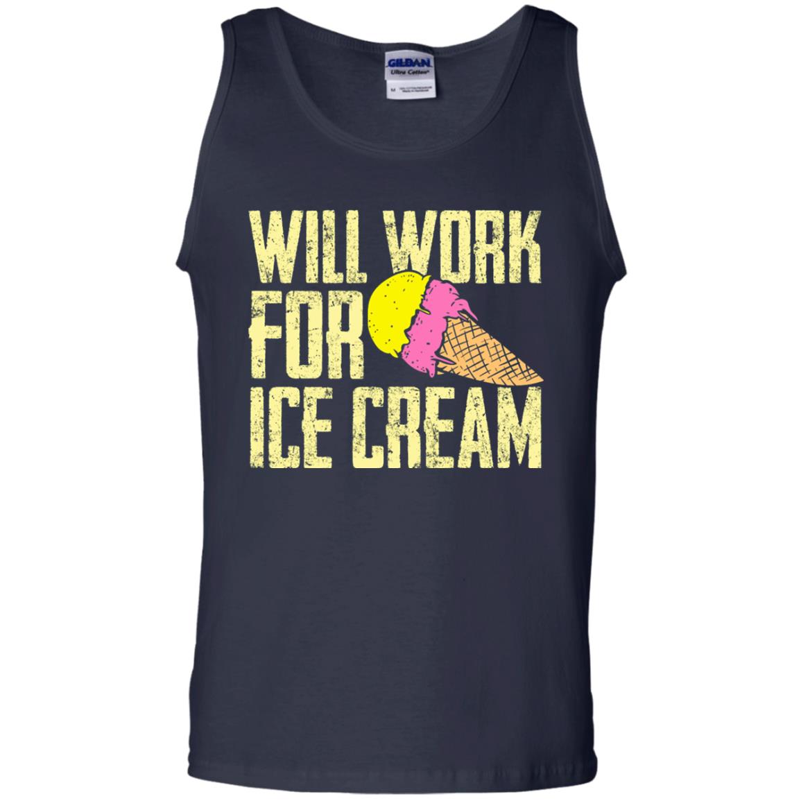 Will Work For Ice Cream T-shirt Navy