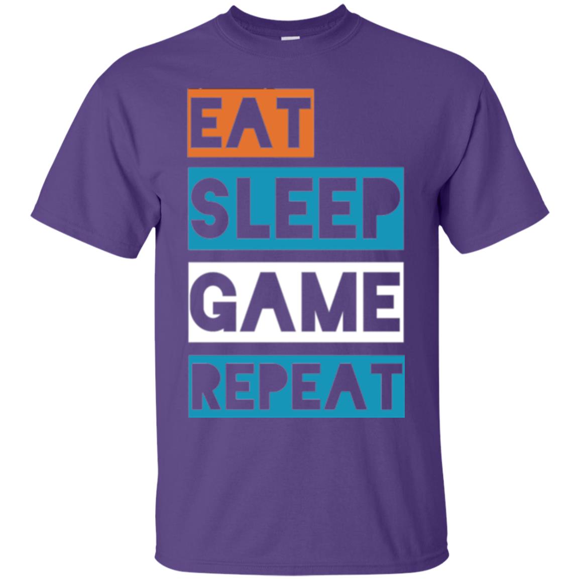 Eat Sleep Game Repeat Video Gamer Player T-shirt Purple