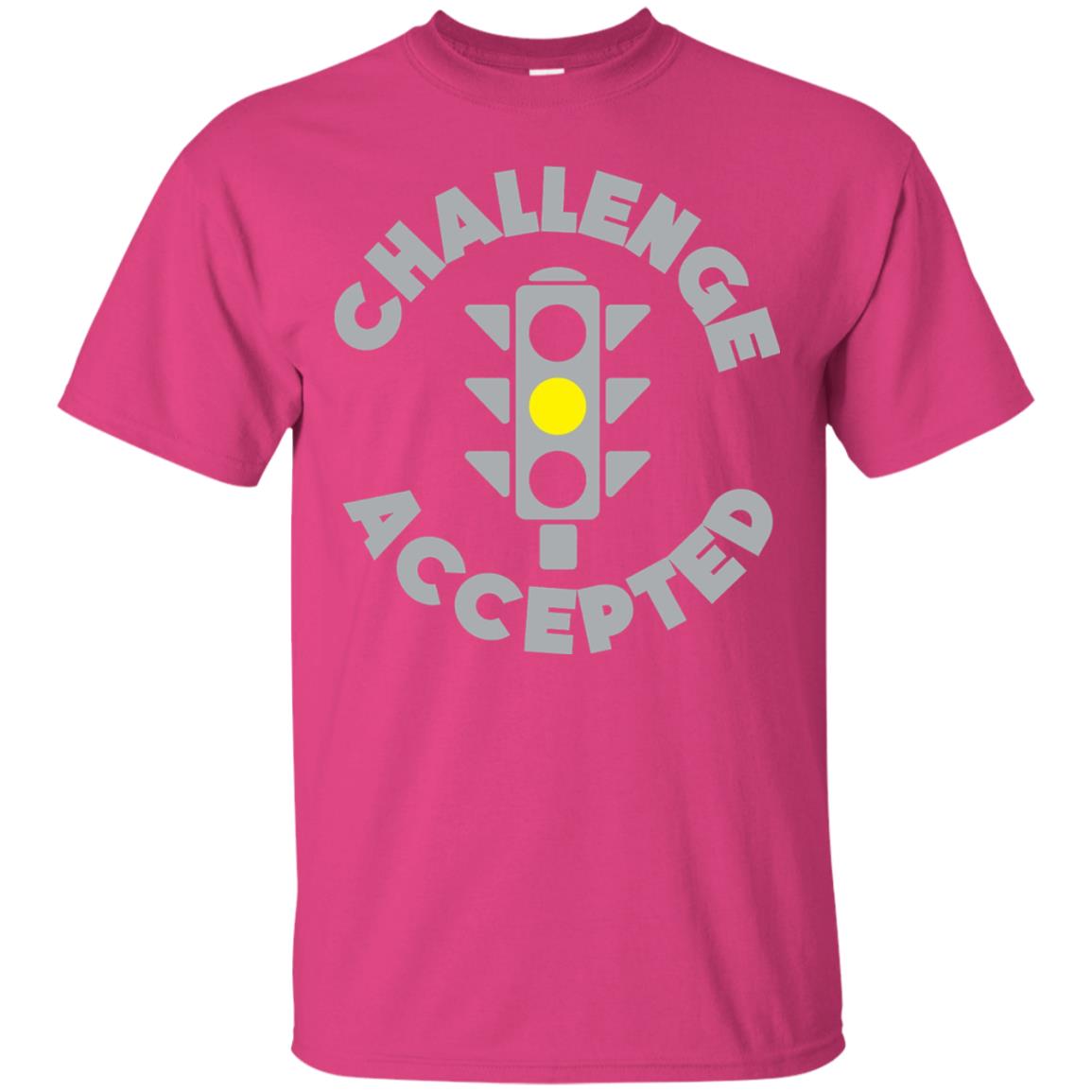 Funny Racing T-shirt Challenge Accepted Yellow Light Car Heliconia