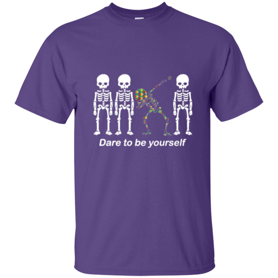 Dabbing T-shirt Dabbing Skeleton Dare To Be Yourself Purple