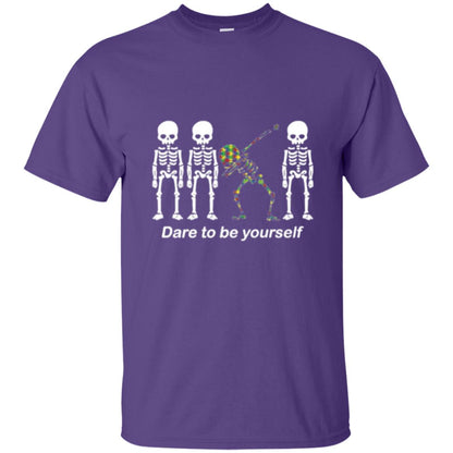 Dabbing T-shirt Dabbing Skeleton Dare To Be Yourself Purple