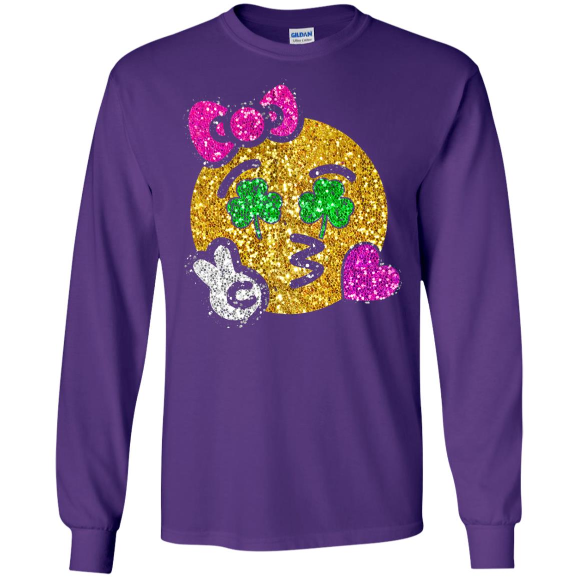 Emoji Kiss Heart Princess St. Patrick_s Day T-shirt Purple
