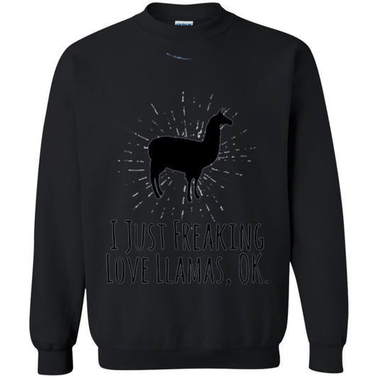 Funny Llama Lovers T-shirt I Just Freaking Love Llamas Ok Black