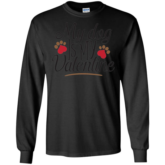 Happy Valentine_s Day T-shirt My Dog Is My Valentine Black