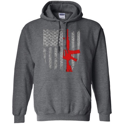 Hunting Lover T-shirt Gun Usa Flag Dark Heather