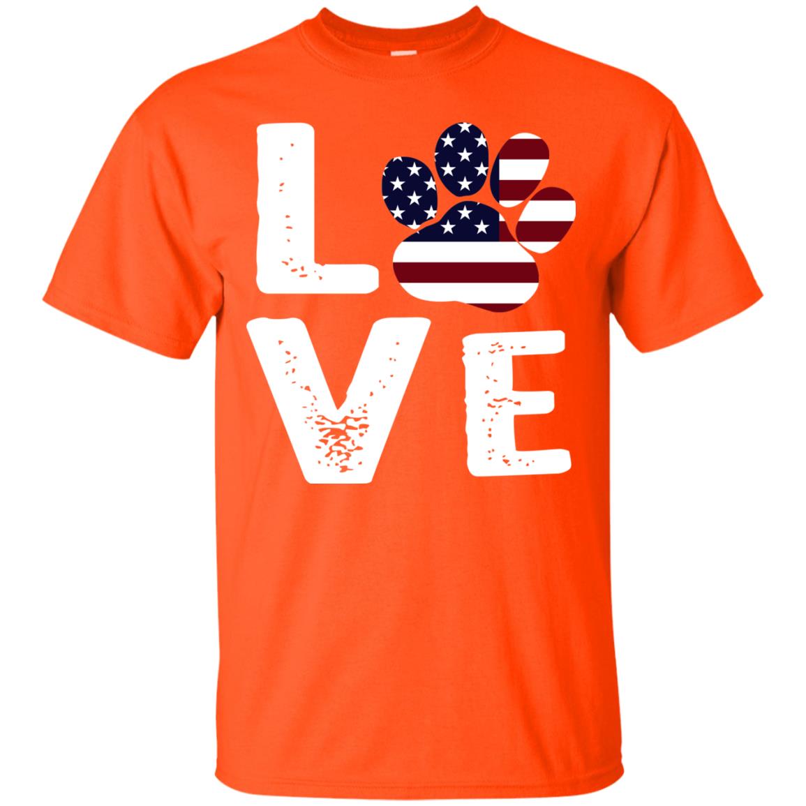 Love Dog Paw Shirt Orange