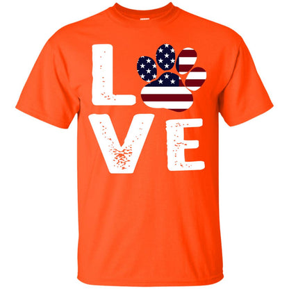 Love Dog Paw Shirt Orange