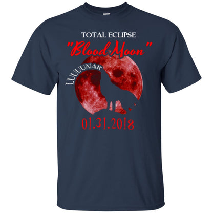 Eclipse T-shirt Total Eclipse Luuuunar Blood Moon Navy