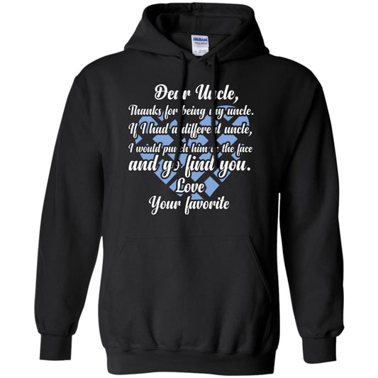 Dear Unclethank For Being My Uncle Family T-shirt Black