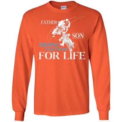 Motocross T-shirt Father Son Riding Partners For Life Orange