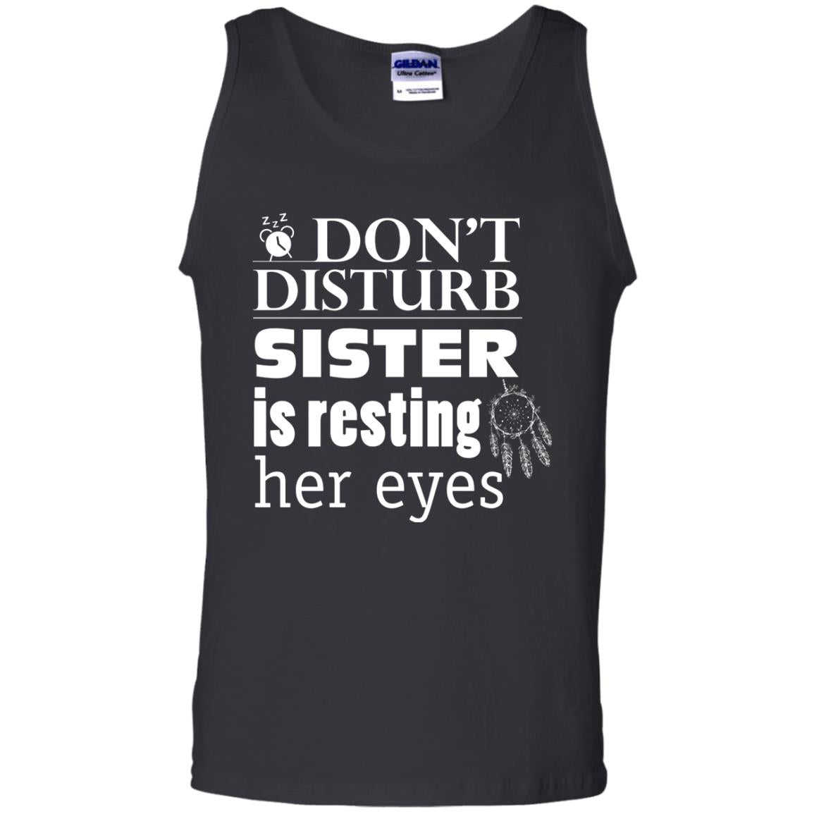 Don't Disturb Sister Is Resting Her Eyes Funny Sister Shirt Black