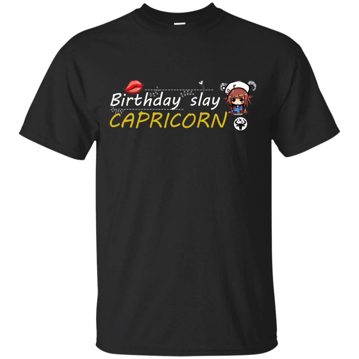 Cute Capricorn Girl Birthday Lip Slay T-shirtG200 Gildan Ultra Cotton T-Shirt