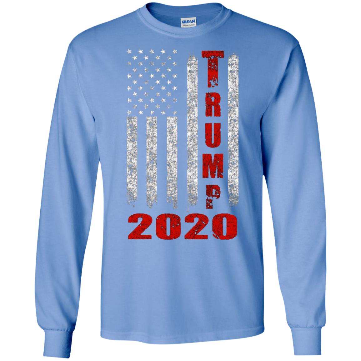 American Flag Vintage Design Trump 2020 T-shirt Carolina Blue