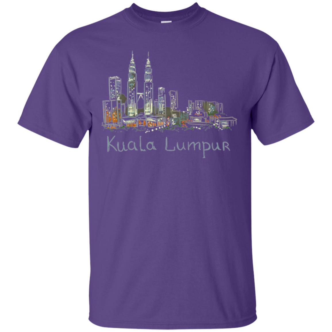 Kuala Lumpur Kl Panorama At Night T-shirt Purple