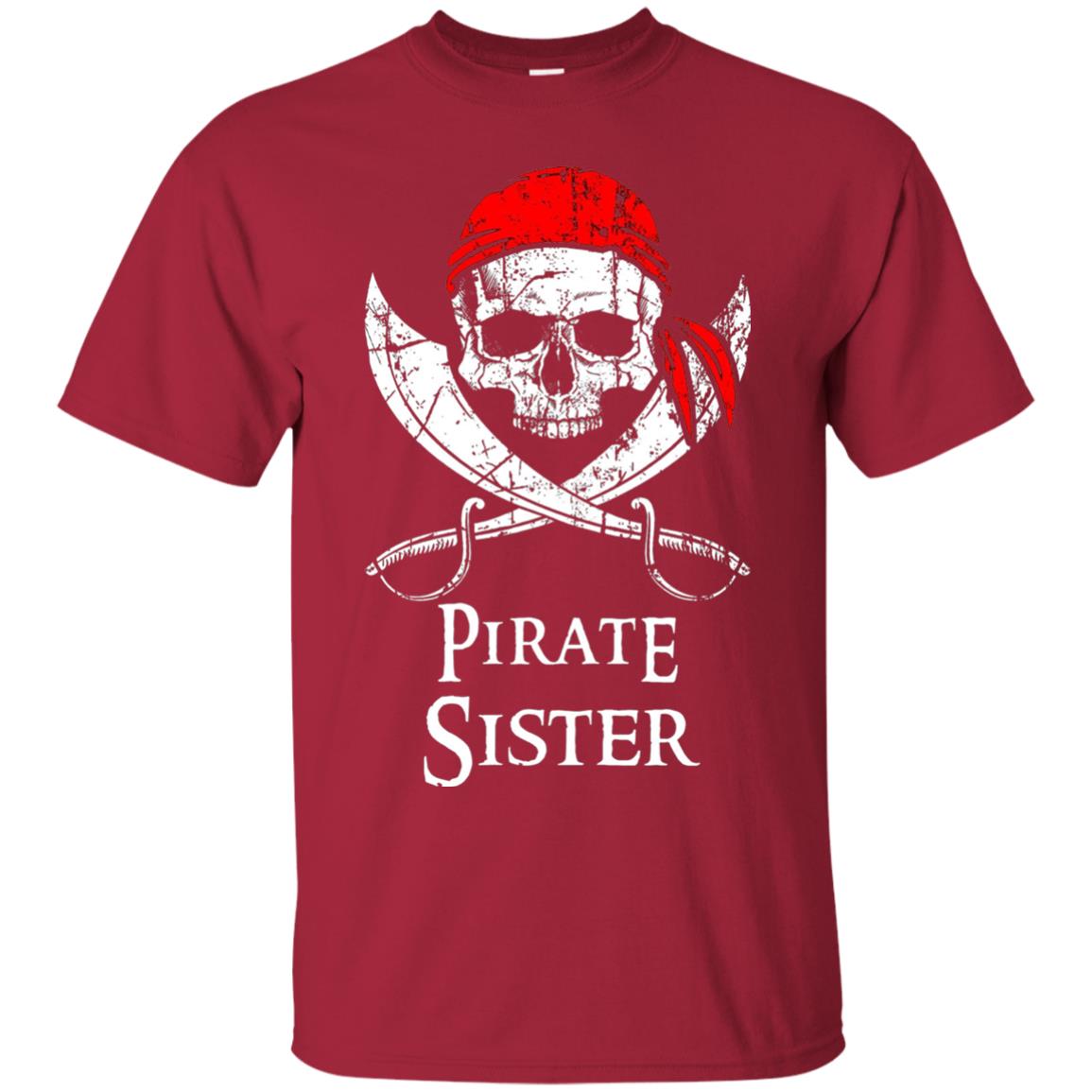 Family T-shirt Pirate Sister Jolly Roger Skull Crossbones Cardinal