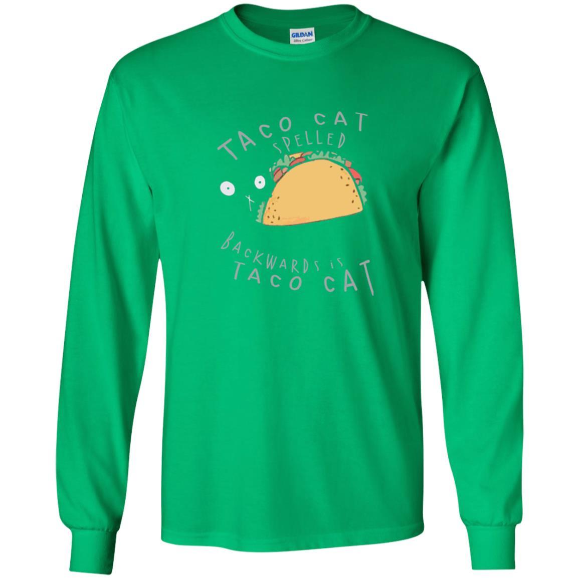 Cat Lovers T-shirt Taco Cat Spelled Backward Is Taco Cat Irish Green