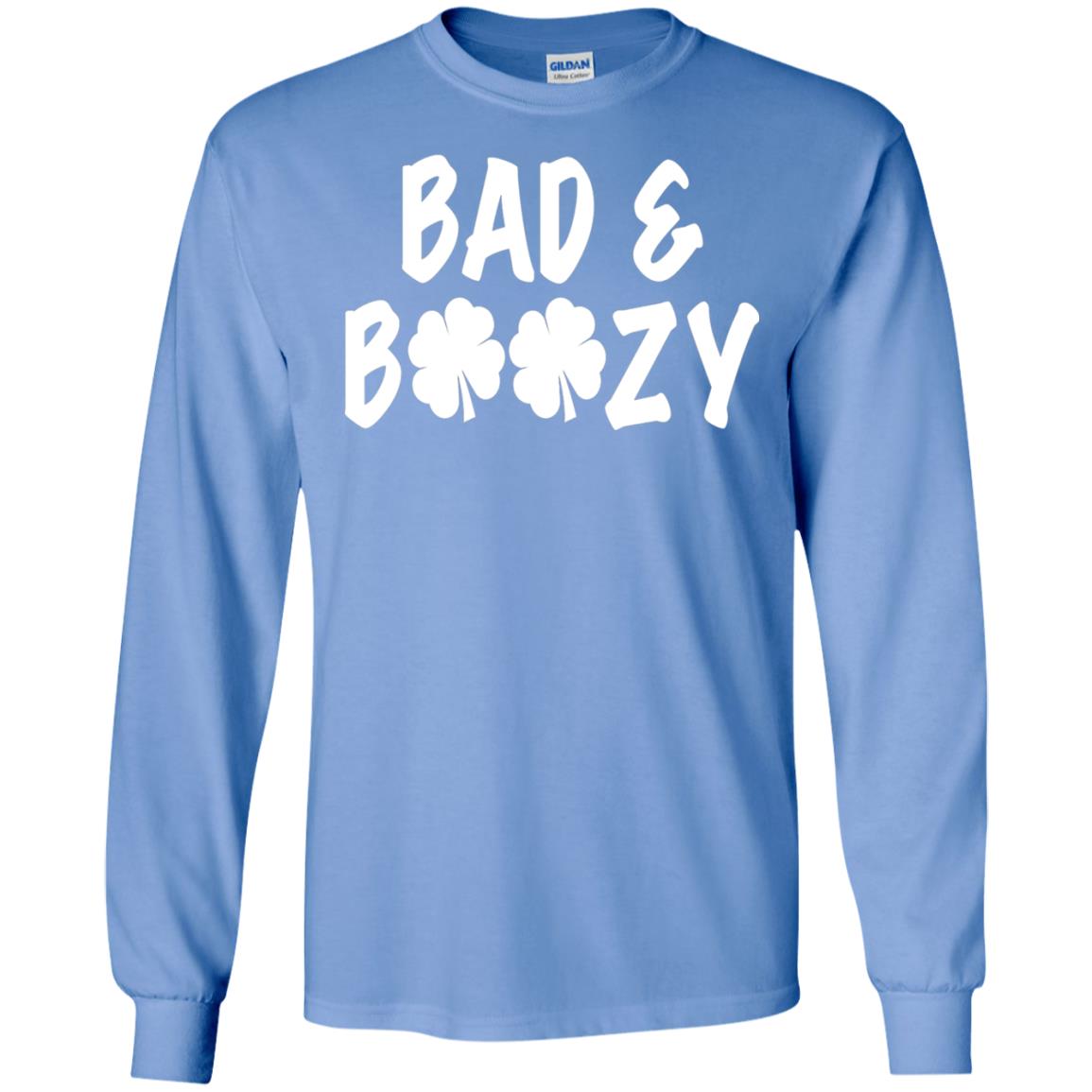 Bad And Boozy St. Patrick_s Day T-shirt Carolina Blue