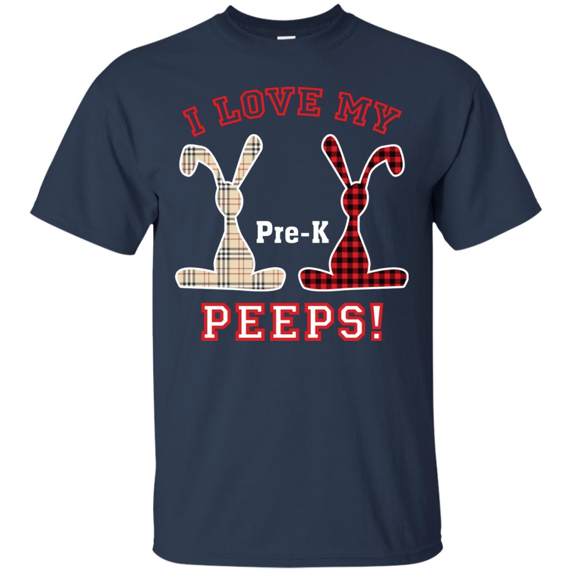 I Love My Pre-k Peeps Easter Day T-shirt Navy